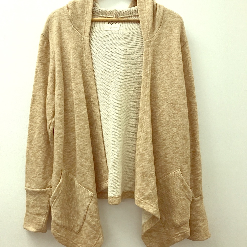 French Terry hooded cardigan